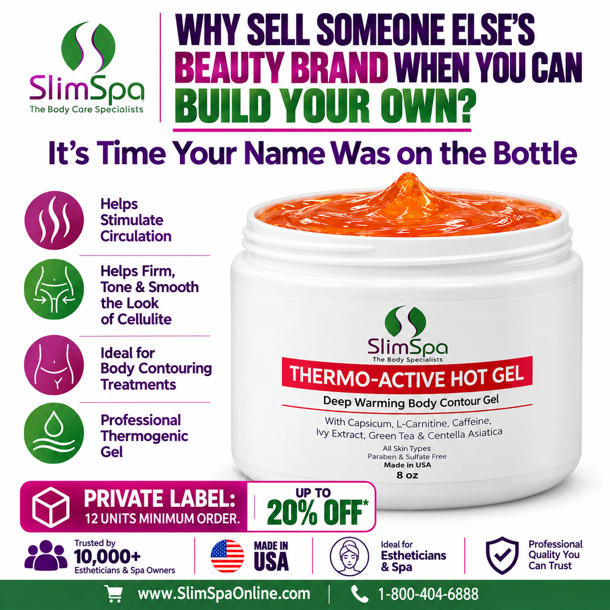 Thermo-Active Hot Gel 8 oz – Professional Heat Therapy & Body Contouring Treatment