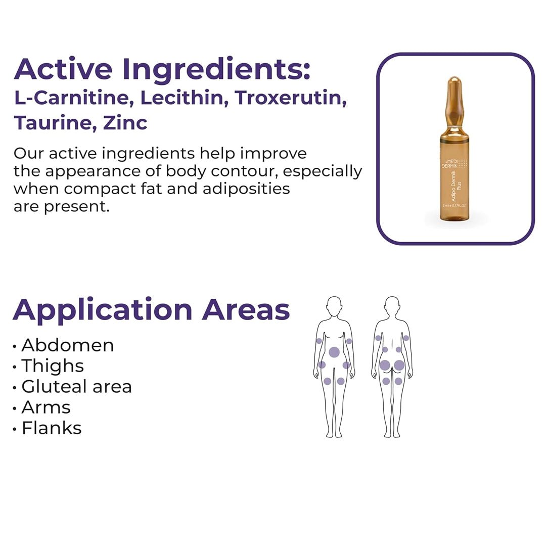 Adipo Plus ampoule box — L-Carnitine, Phosphatidylcholine 5-active lipolysis formula | SlimSpa