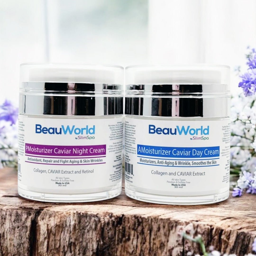 AM/PM Cream Combo jars — complete day and night anti-aging system for licensed estheticians, wholesale