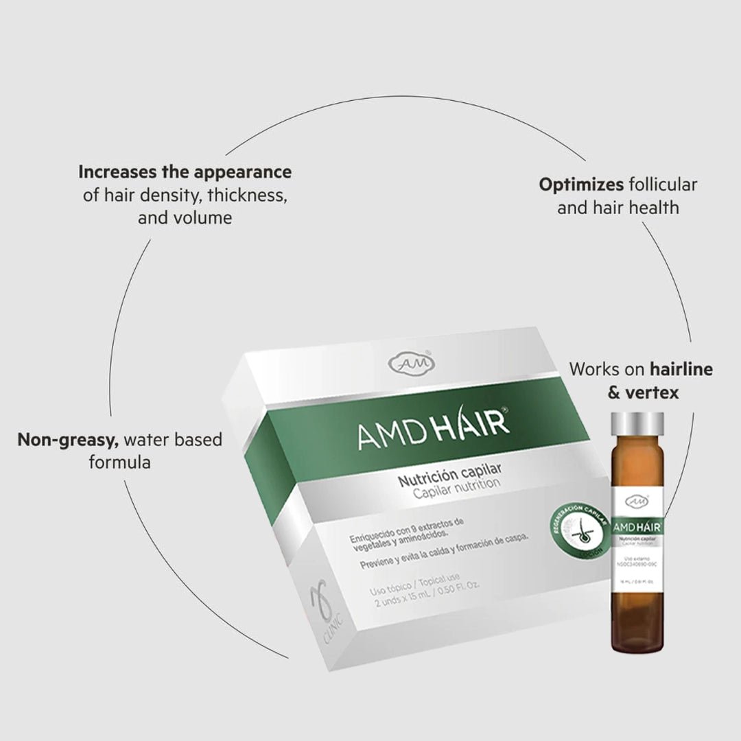 AMD Hair Growth Lotion applied to scalp — professional DHT blocker treatment | SlimSpa