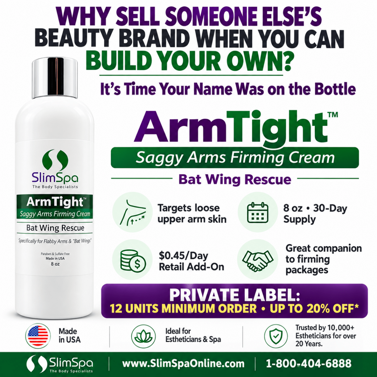ArmTight™ Saggy Arm Firming Cream 8oz – Professional Anti-Sagging & Arm Tightening Treatment - SlimSpaOnline