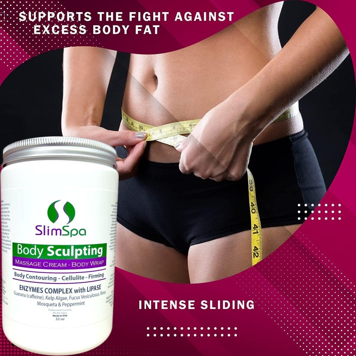 Body Sculpting Cream 32oz professional-grade texture for anti-cellulite firming treatments | SlimSpa