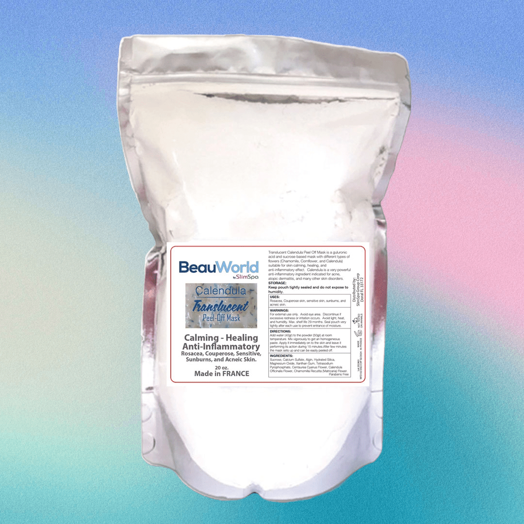 Calendula HydroGel Mask peel-off reveal — calmed, soothed skin after treatment | SlimSpa