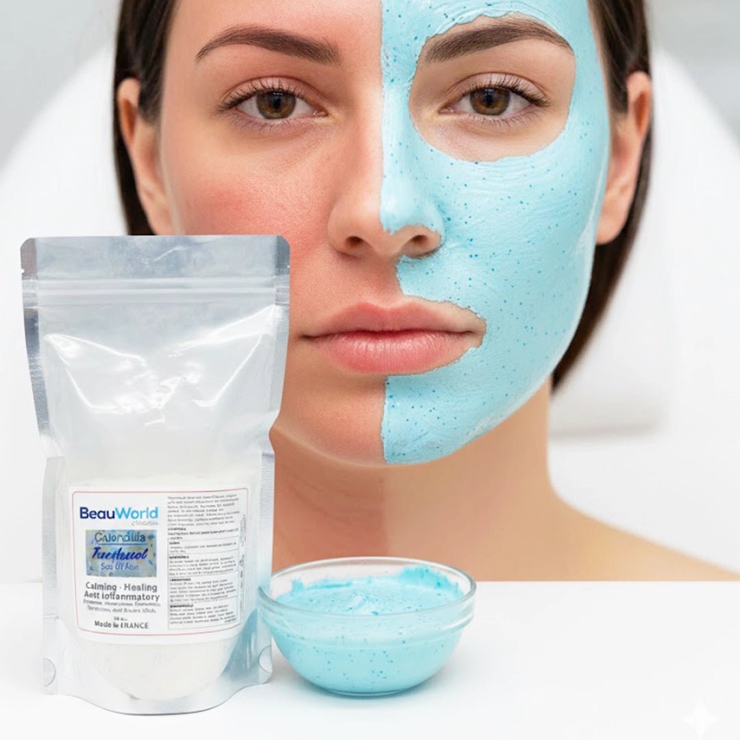 Calendula HydroGel Mask mixing consistency — translucent jelly texture for facials | SlimSpa