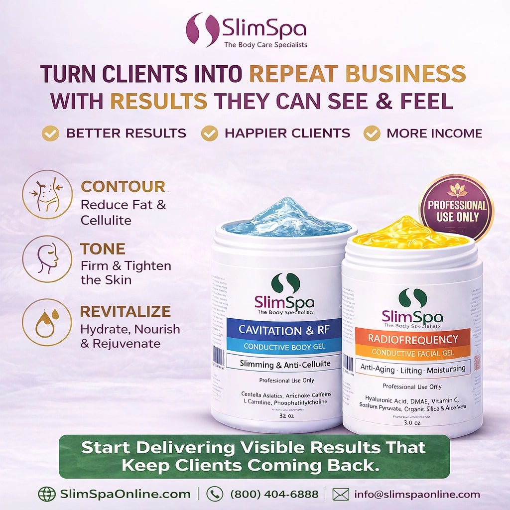 RF & Cavitation Combo Gel 32oz - Professional Anti-Cellulite Treatment for Licensed Spas | SlimSpa