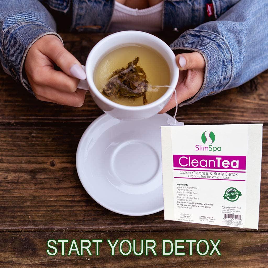 CleanTea steeped herbal tea cup — professional wellness detox tea for body contouring home-care wholesale