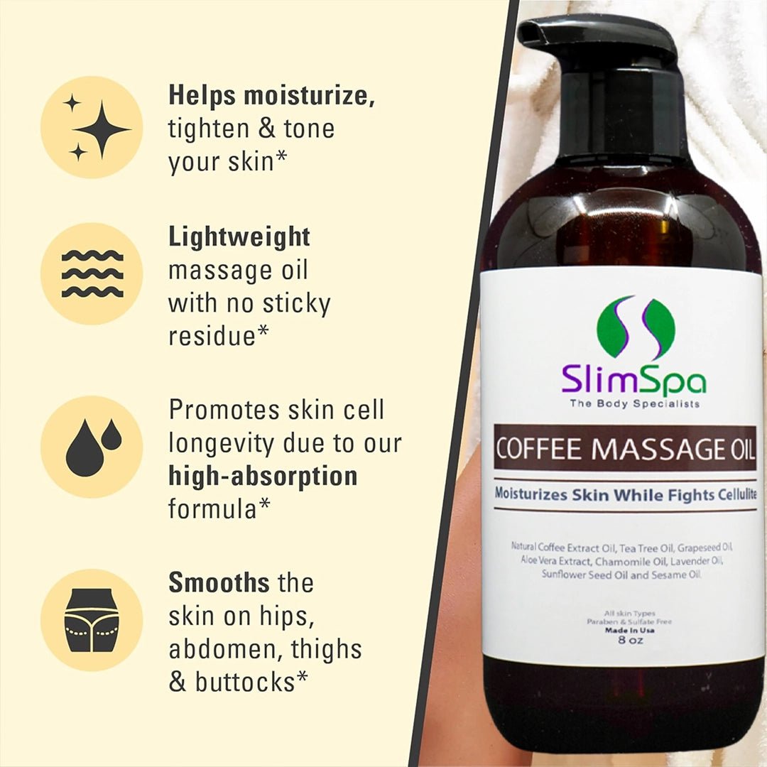 Coffee Body Massage Oil 8oz - SlimSpaOnline