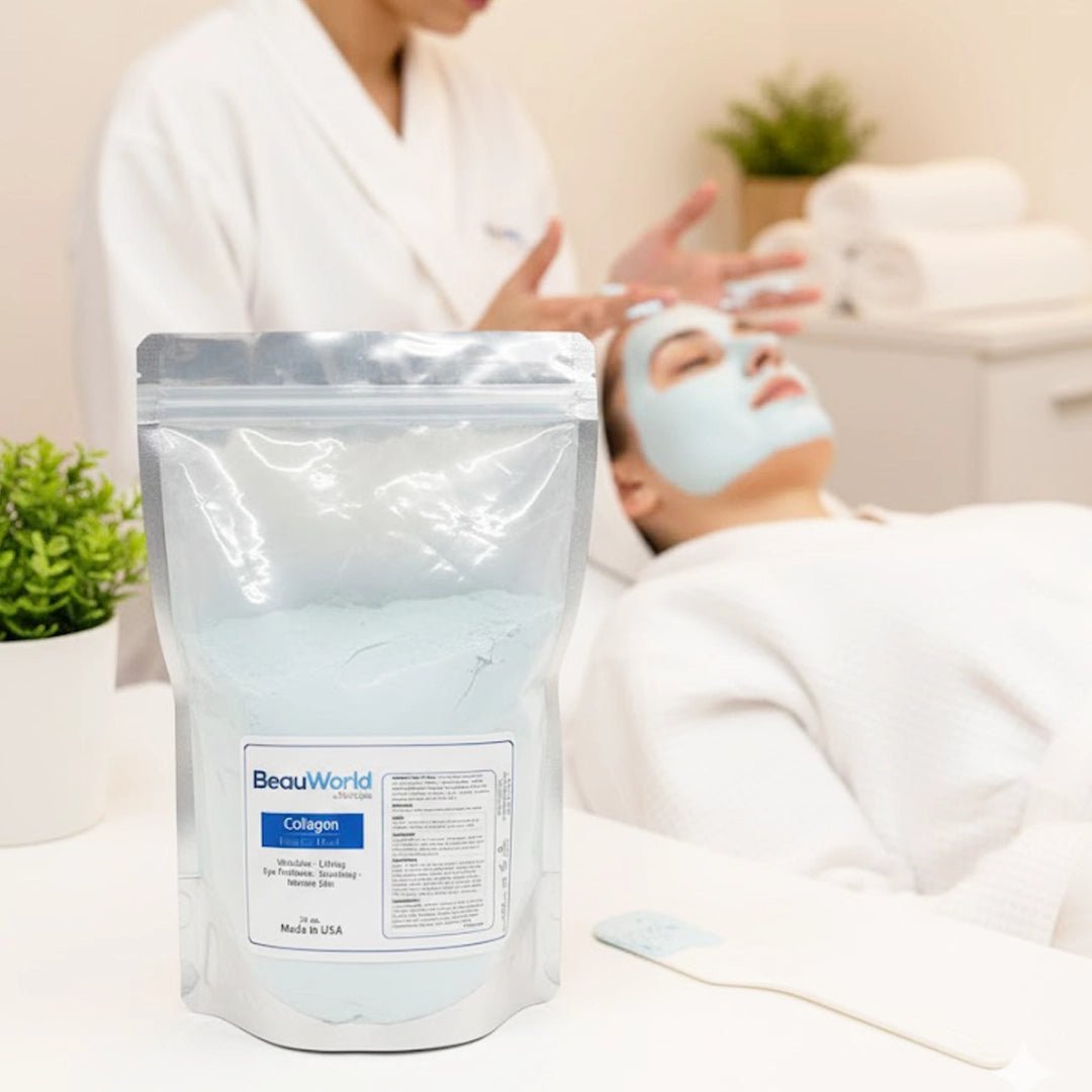 Collagen Peel-Off Mask applied to face — lifting & firming anti-aging treatment | SlimSpa
