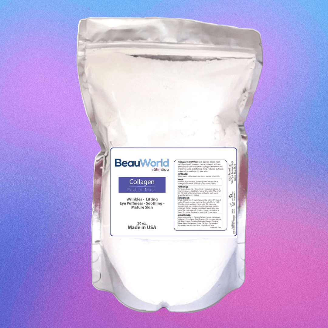 Collagen Peel-Off Mask 20oz bag — professional spa retail packaging | SlimSpa