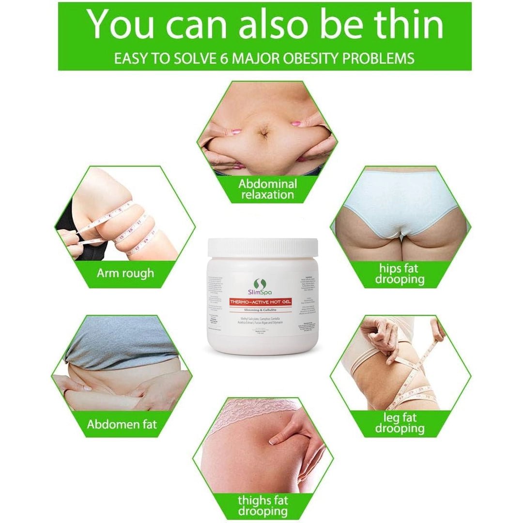 Thermo-Active Hot Gel 16oz paired with cold gel — professional dual thermal body contouring system | SlimSpa