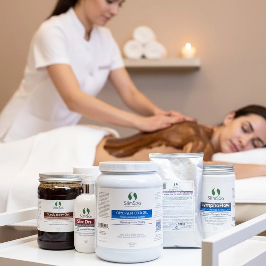 Detox & Drain Body Sculpt Kit products — Coffee Scrub, SlimDrain, Peel-Off Mask, LymphoFlow, Cryo-Slim | SlimSpa