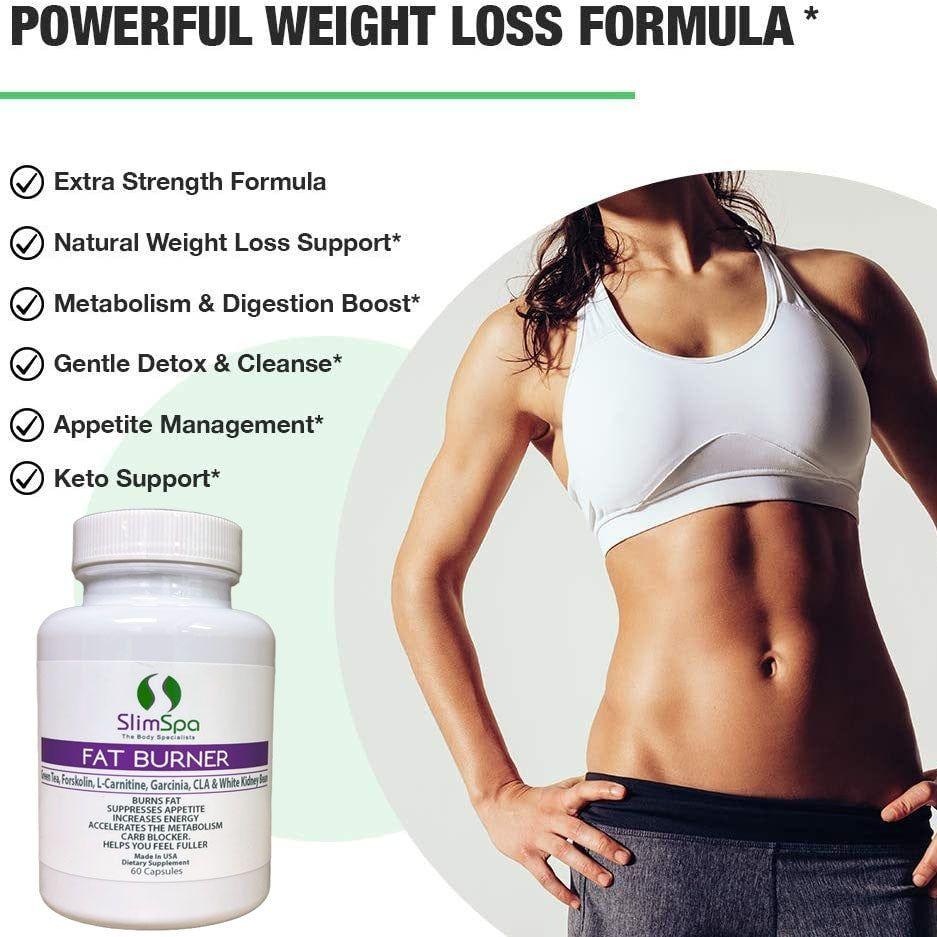 Fat Burner Maximum Strength 60 Caps retail packaging — professional weight loss supplement for spa estheticians | SlimSpa