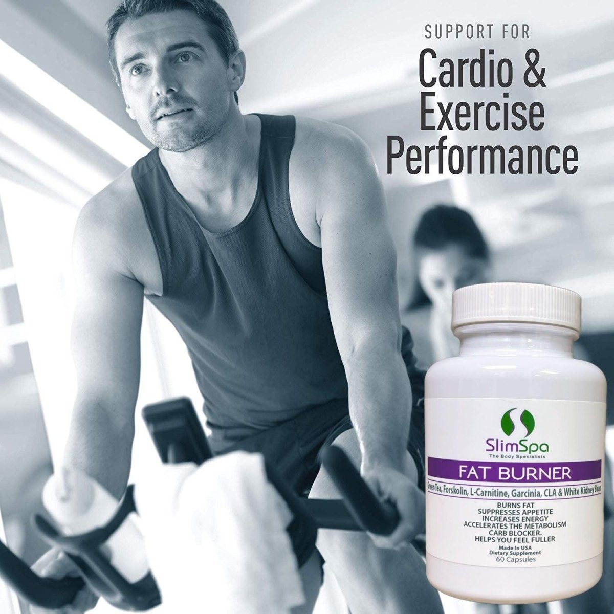 Fat Burner Maximum Strength 60 Caps display — professional metabolism supplement for esthetician spa retail | SlimSpa