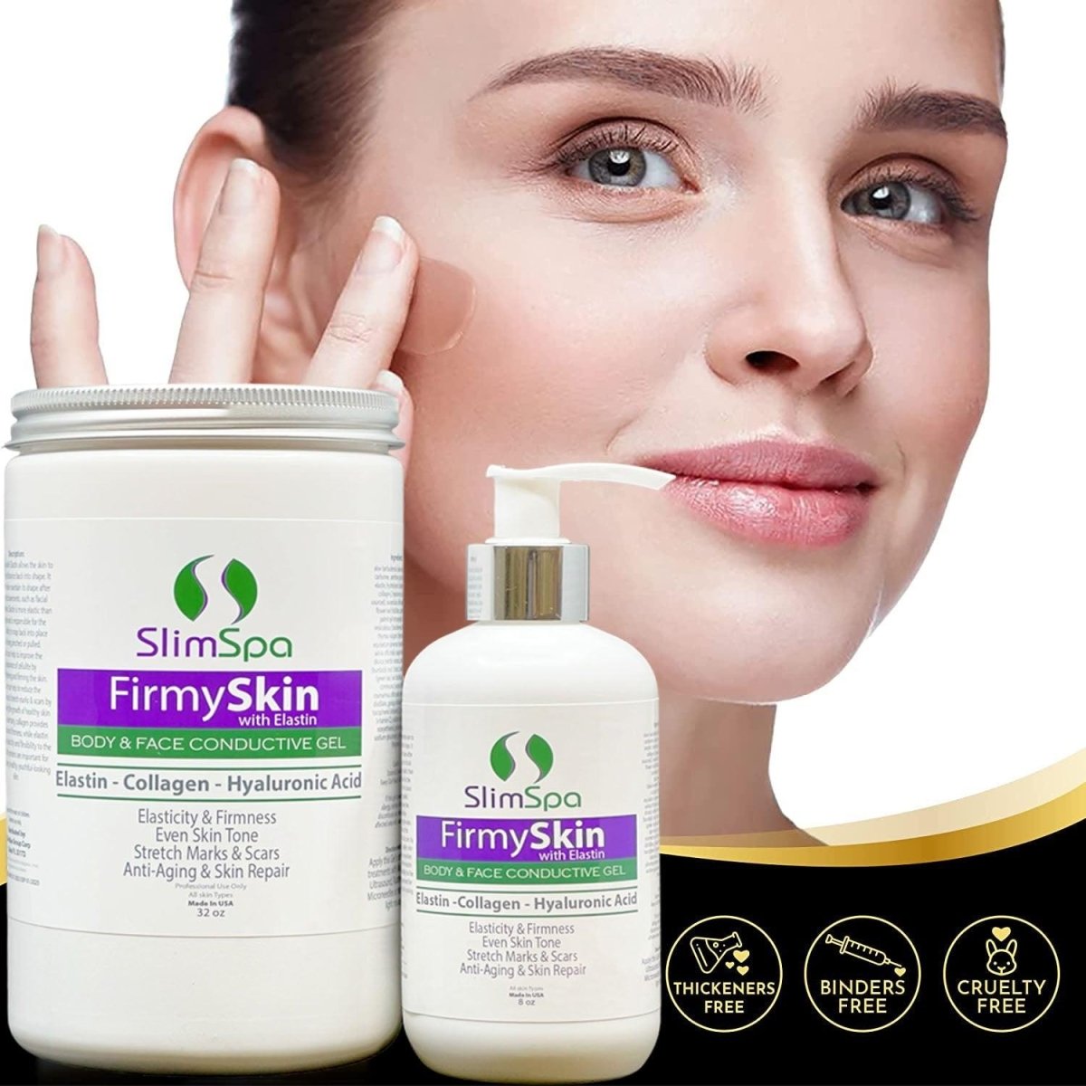 Firm and Lift Combo Gel 32oz duo — FirmySkin ELASTIN and MuscleLIFT professional wholesale kit for spas | SlimSpa