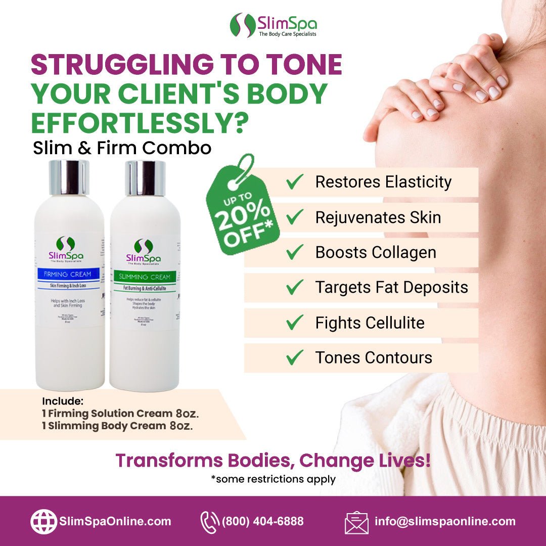Firm & Slim Combo box — Firming Solution Cream + Slimming Body Cream bundle | SlimSpa