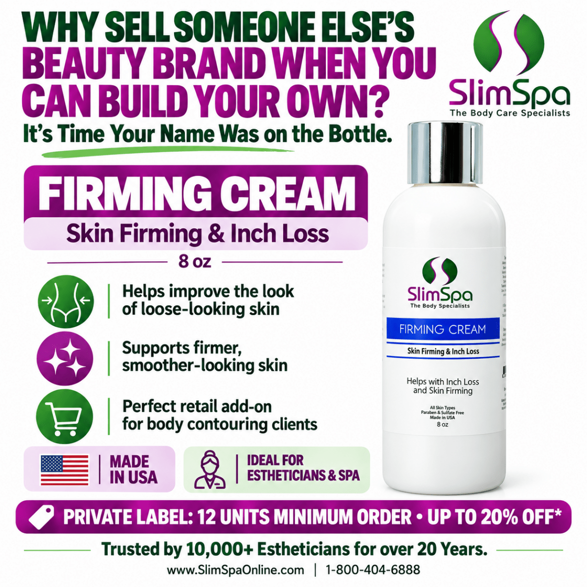 Firming Solution Cream 8oz – Professional Collagen & Elastin Skin Tightening Treatment - SlimSpaOnline