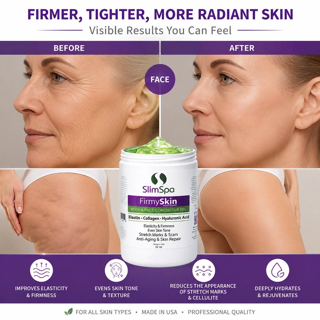 FirmySkin with Elastin Gel 32oz – Professional Bulk Skin Tightening & Body Firming Treatment - SlimSpaOnline