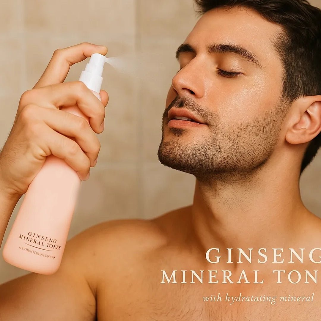 Ginseng Mineral Toner bottle — Panax Ginseng, Bee Pollen & Witch Hazel formula, professional wholesale spa retail