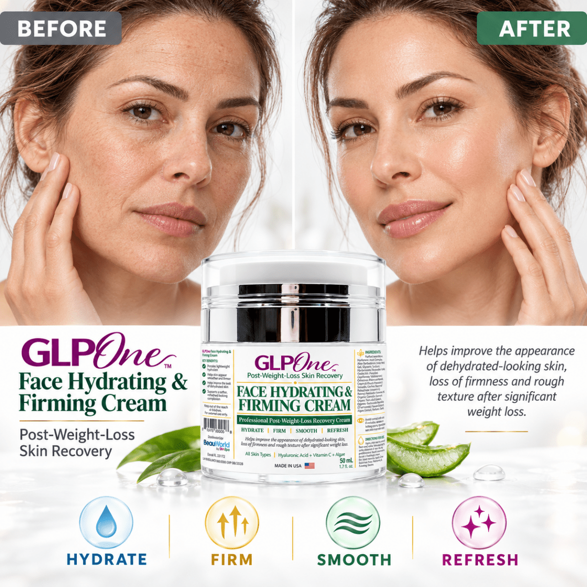 GLPOne™ Face Hydrating & Firming Cream — 50 mL - SlimSpaOnline