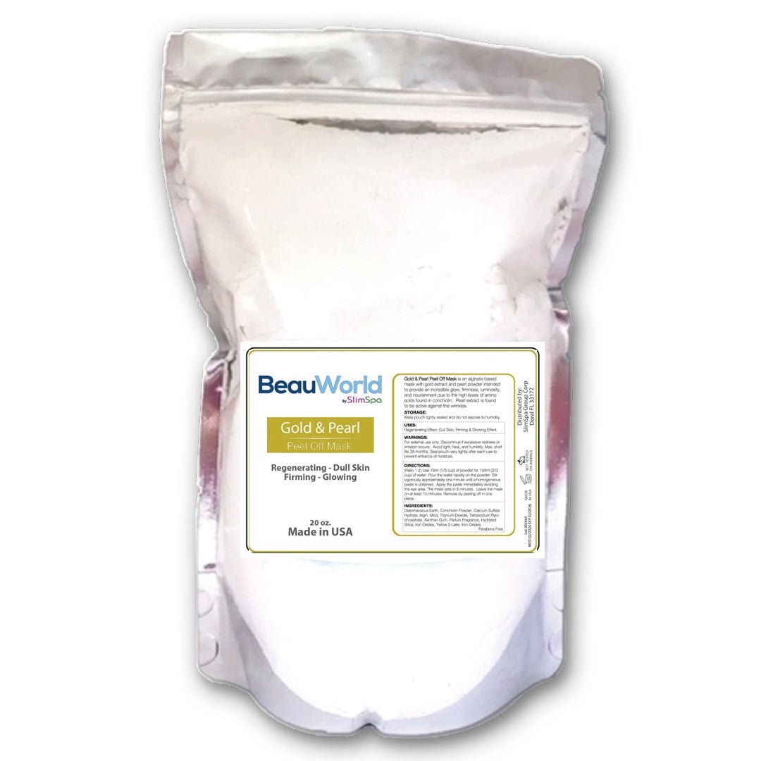 Gold & Pearl Peel-Off Mask 20oz — professional luxury anti-aging facial treatment | SlimSpa