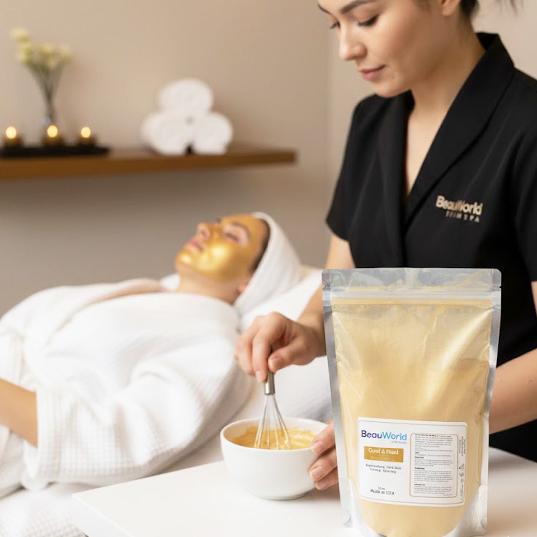 Gold & Pearl Peel-Off Mask powder — Conchiolin Pearl & Gold Extract formula | SlimSpa