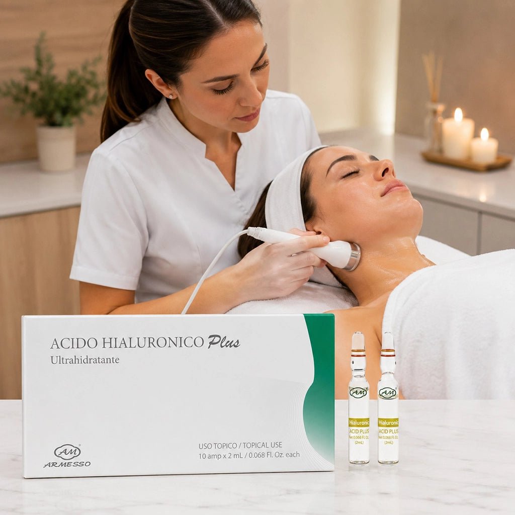 Hyaluronic Acid Plus 1% Ampoules — professional spa retail packaging | SlimSpa