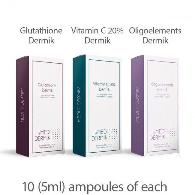 Hyper Pigmentation Tri Pak ampoules closeup — professional melasma & dark spot treatment | SlimSpa