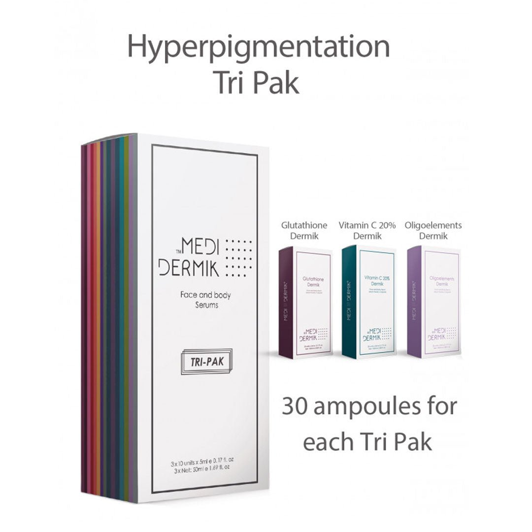 Hyper Pigmentation Tri Pak 30 ampoules — professional depigmentation mesotherapy protocol | SlimSpa