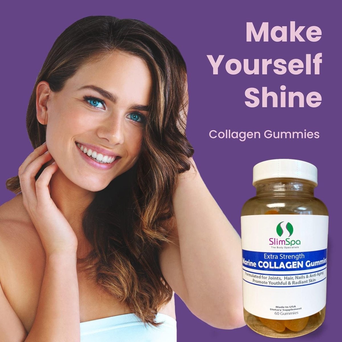 Marine Collagen Gummies serving size — 2 gummies daily, 99mg Type 1 collagen, professional wholesale