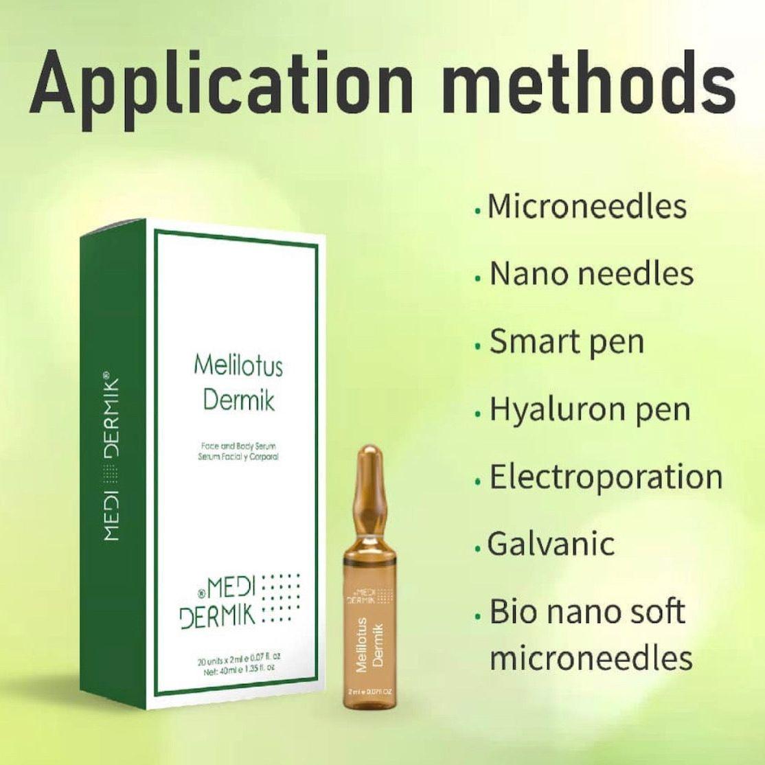 Melilotus Ampoules DERMIK 2ml vials — non-invasive circulatory mesotherapy, licensed esthetician wholesale