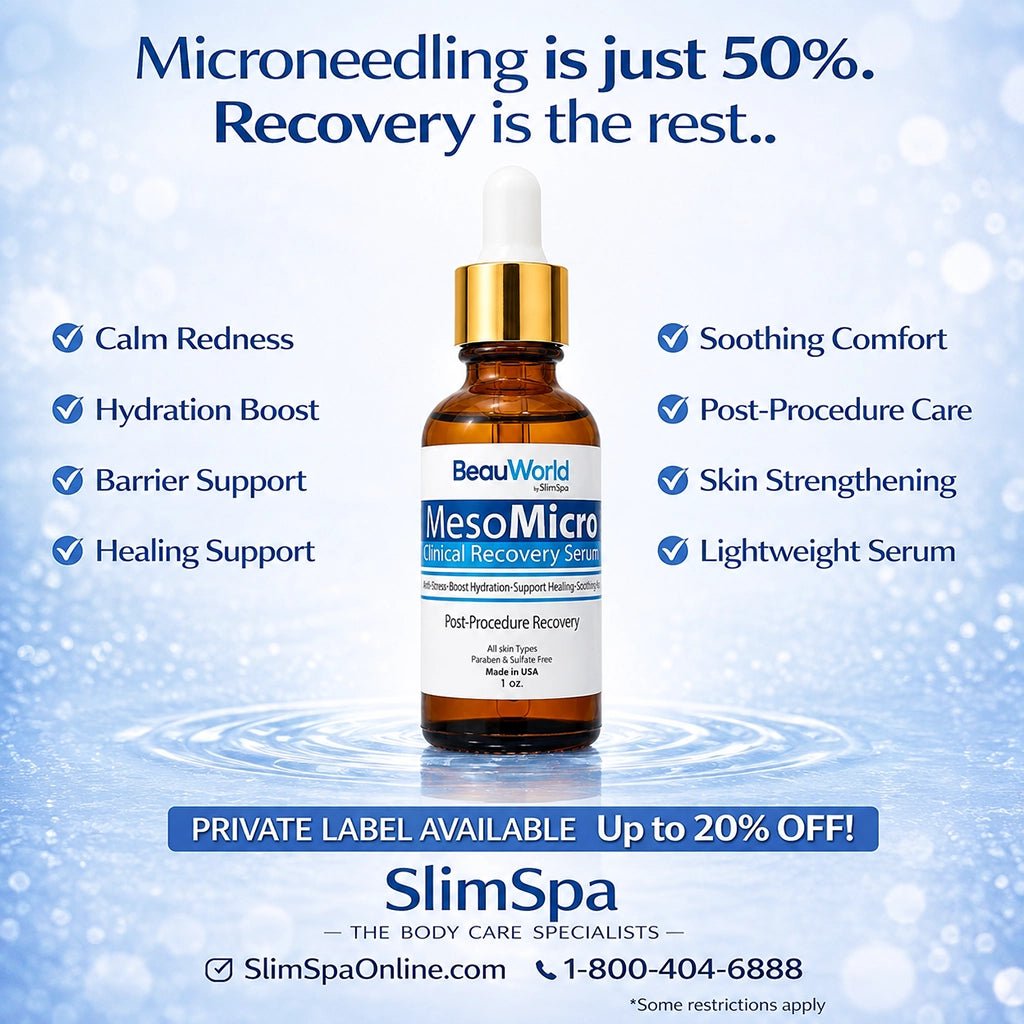 MesoMicro Clinical Recovery Serum 1oz – Professional Post-Microneedling & Post-Procedure Recovery - SlimSpaOnline
