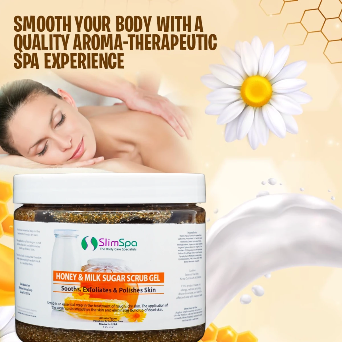 Mint & Eucalyptus Body Sugar Scrub jar — cooling exfoliant for estheticians | SlimSpa