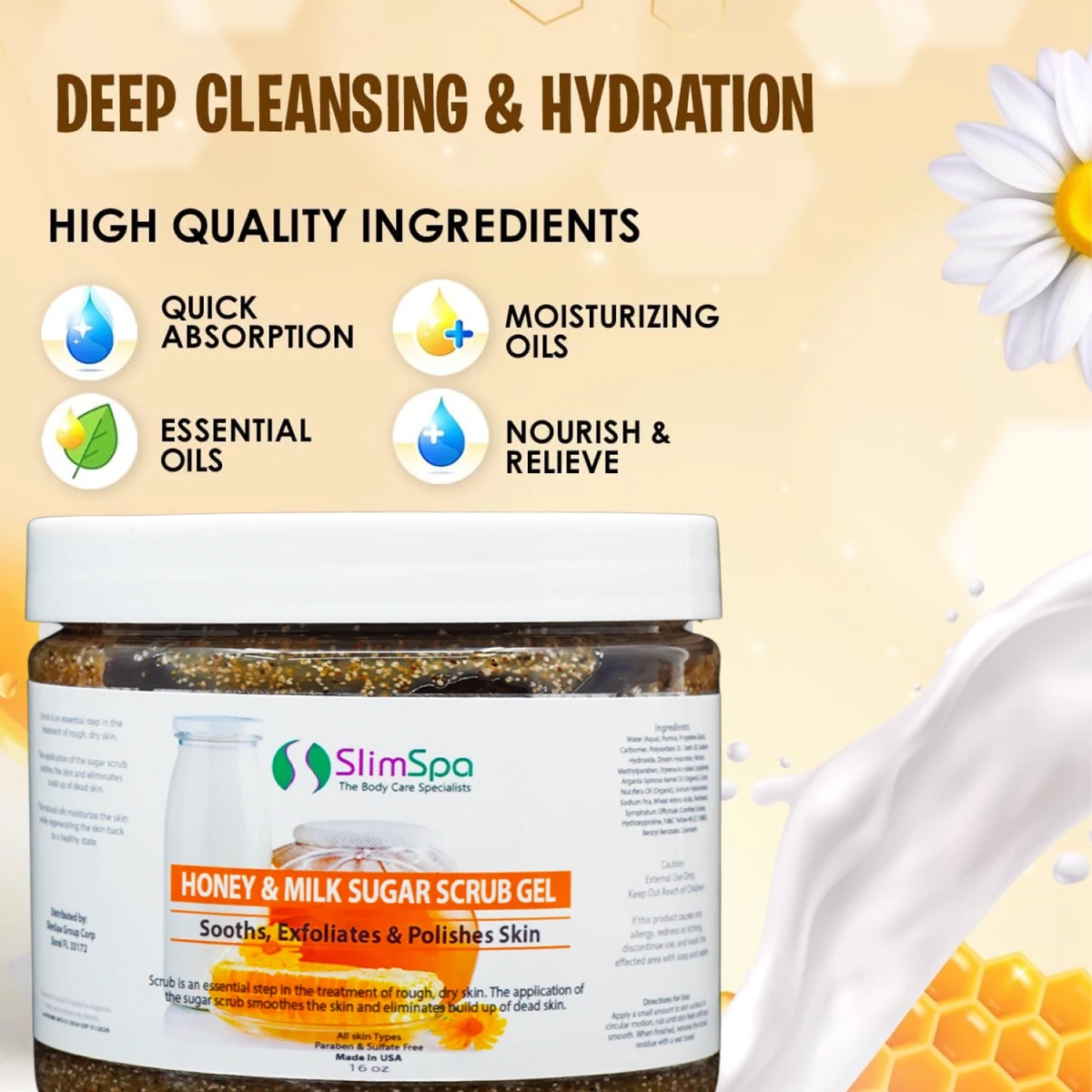 Mint & Eucalyptus Body Sugar Scrub texture — sugar & glycolic exfoliation complex | SlimSpa