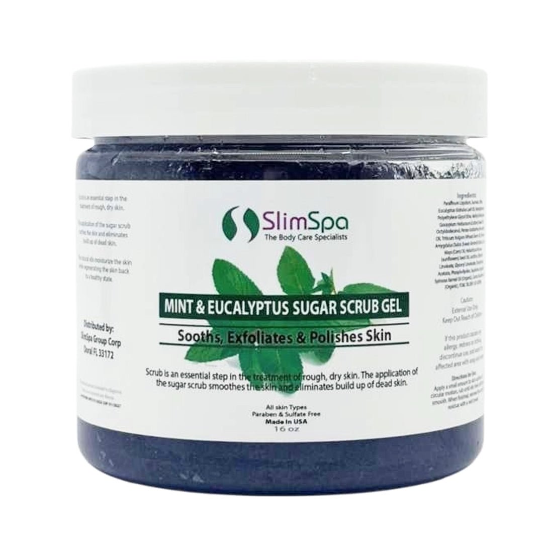 Mint & Eucalyptus Body Sugar Scrub 16oz — professional exfoliating & refreshing spa treatment | SlimSpa