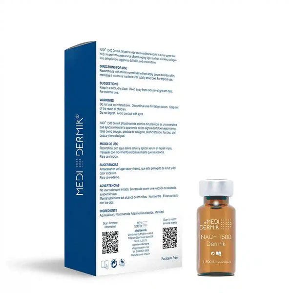 NAD+ 1500 Dermik lyophilized vials — professional cellular rejuvenation formula | SlimSpa