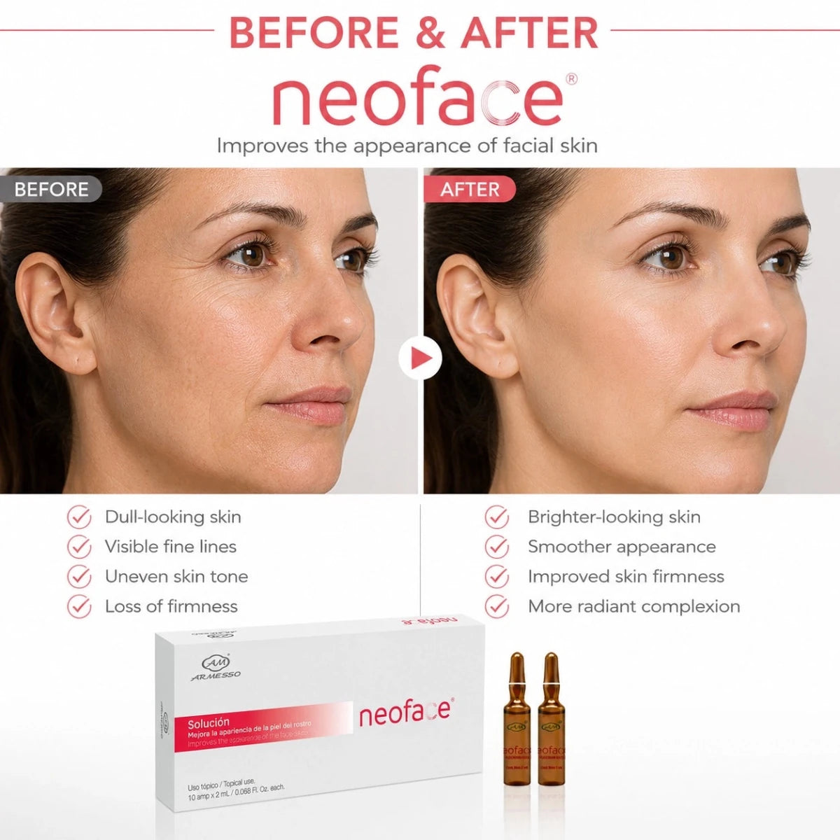 NeoFace ampoule box — Copper Peptide Complex Type III collagen bio-stimulator | SlimSpa