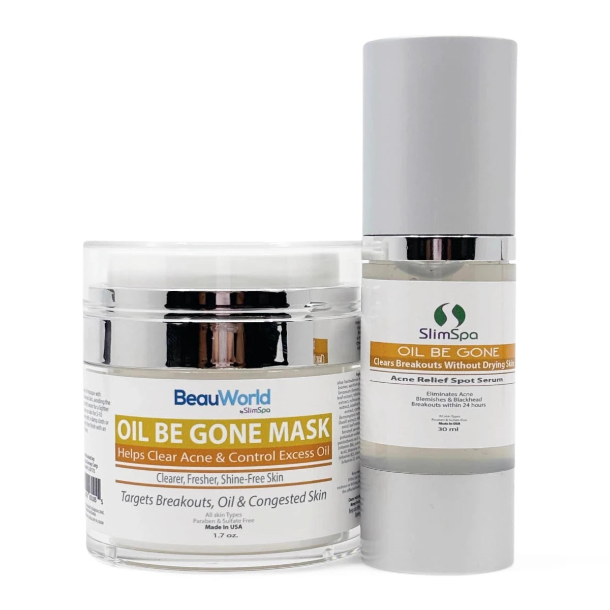 Oil Be Gone Professional Combo — Acne Control Gel Mask & Botanical Serum System, private label available | SlimSpa Doral FL