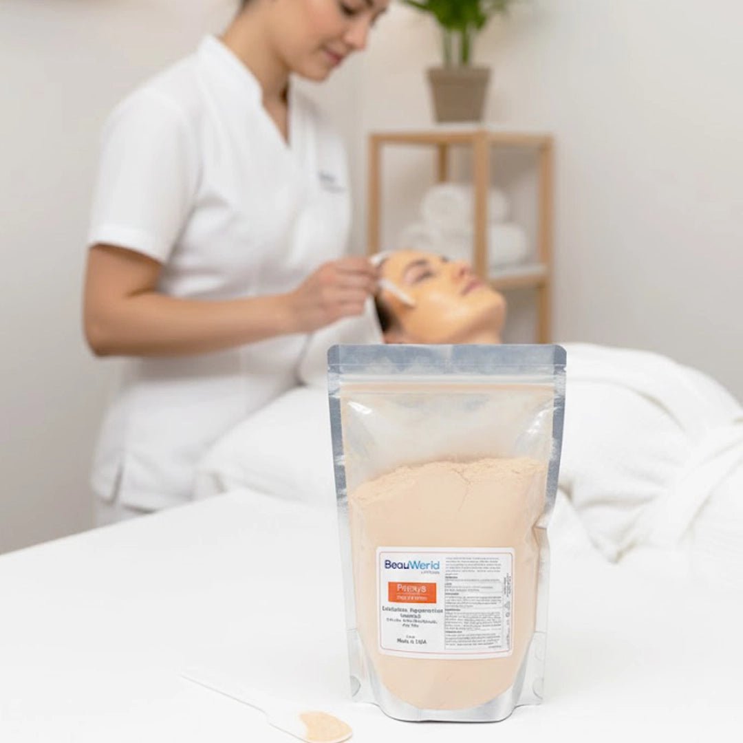 Papaya Peel-Off Mask applied to face — gentle exfoliation for acne-prone skin | SlimSpa