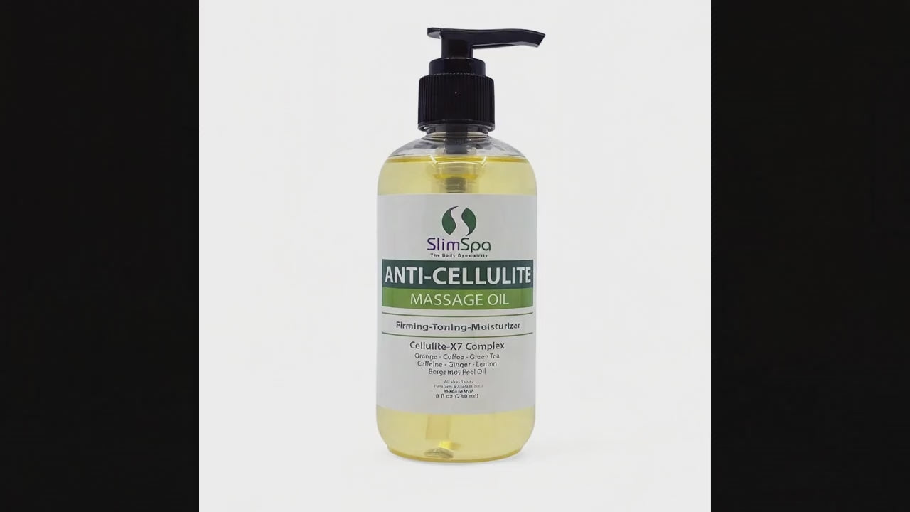 Anti-Cellulite Massage Oil 8oz – Professional Caffeine & Botanical Body Contouring Spa Oil