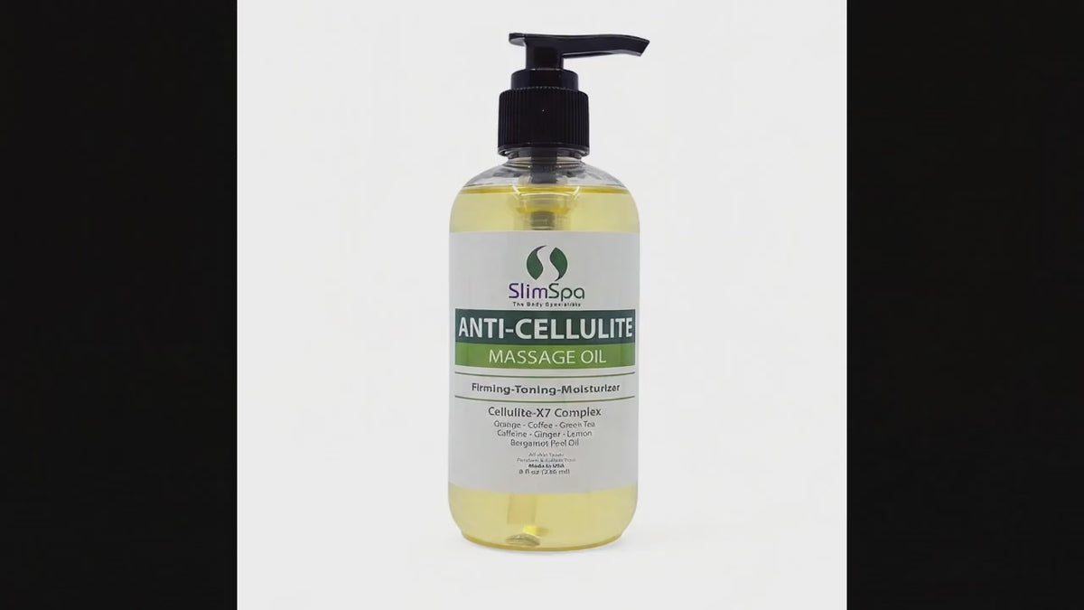 Anti-Cellulite Massage Oil 8oz – Professional Caffeine & Botanical Body Contouring Spa Oil