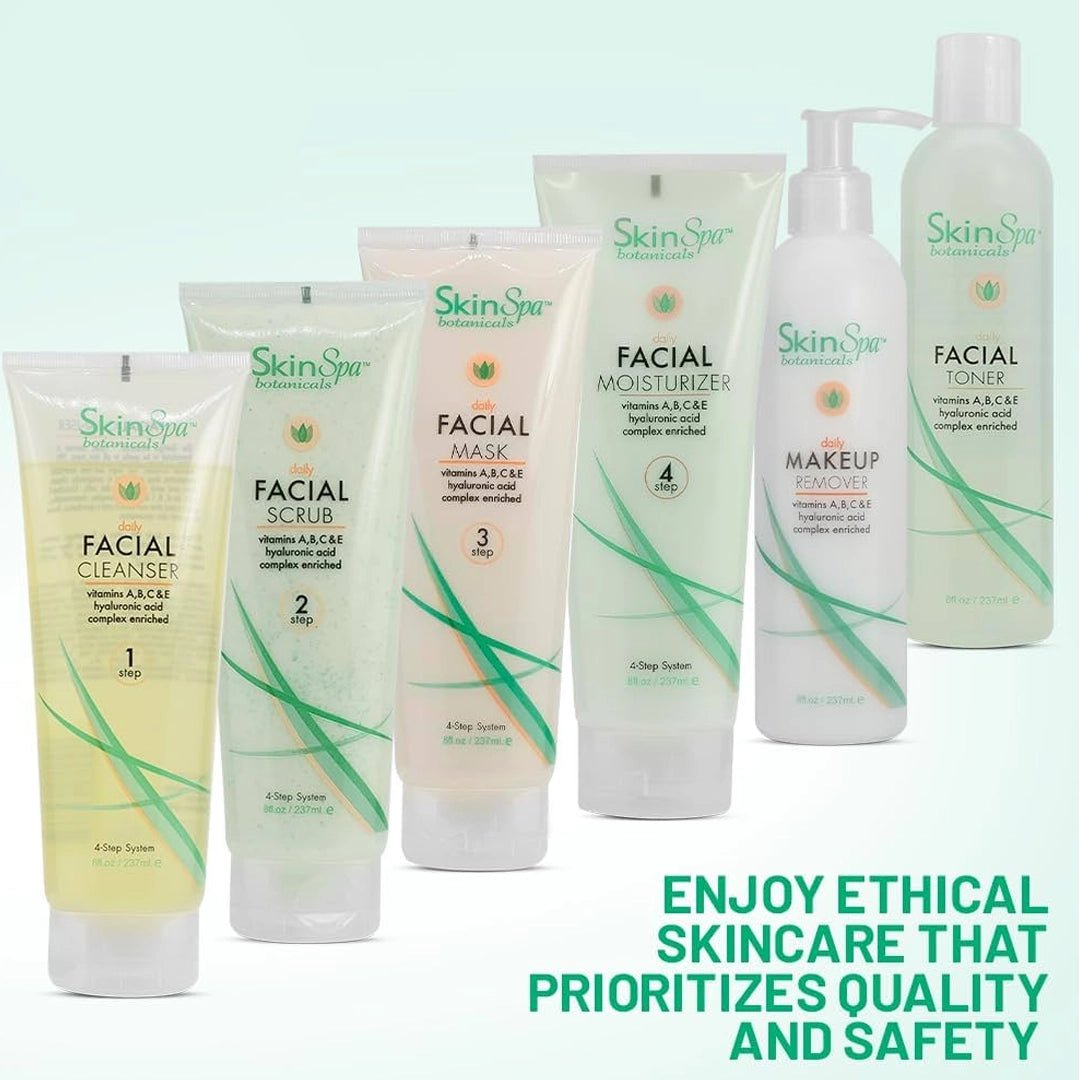 6-Piece Facial Kit complete set — cleanser, scrub, toner, mask, moisturizer, makeup remover, professional wholesale