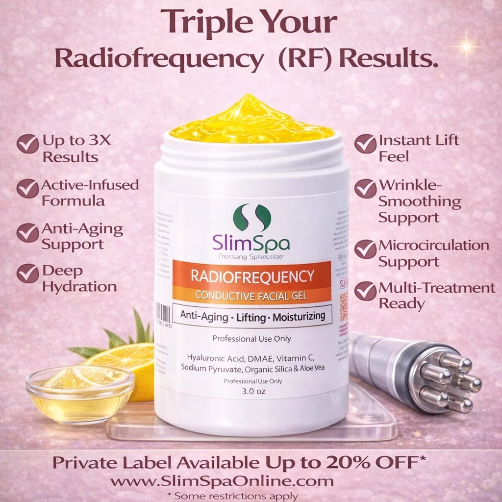 RF Gel 32oz with DMAE & Hyaluronic Acid - Professional Skin Firming for Estheticians | SlimSpa