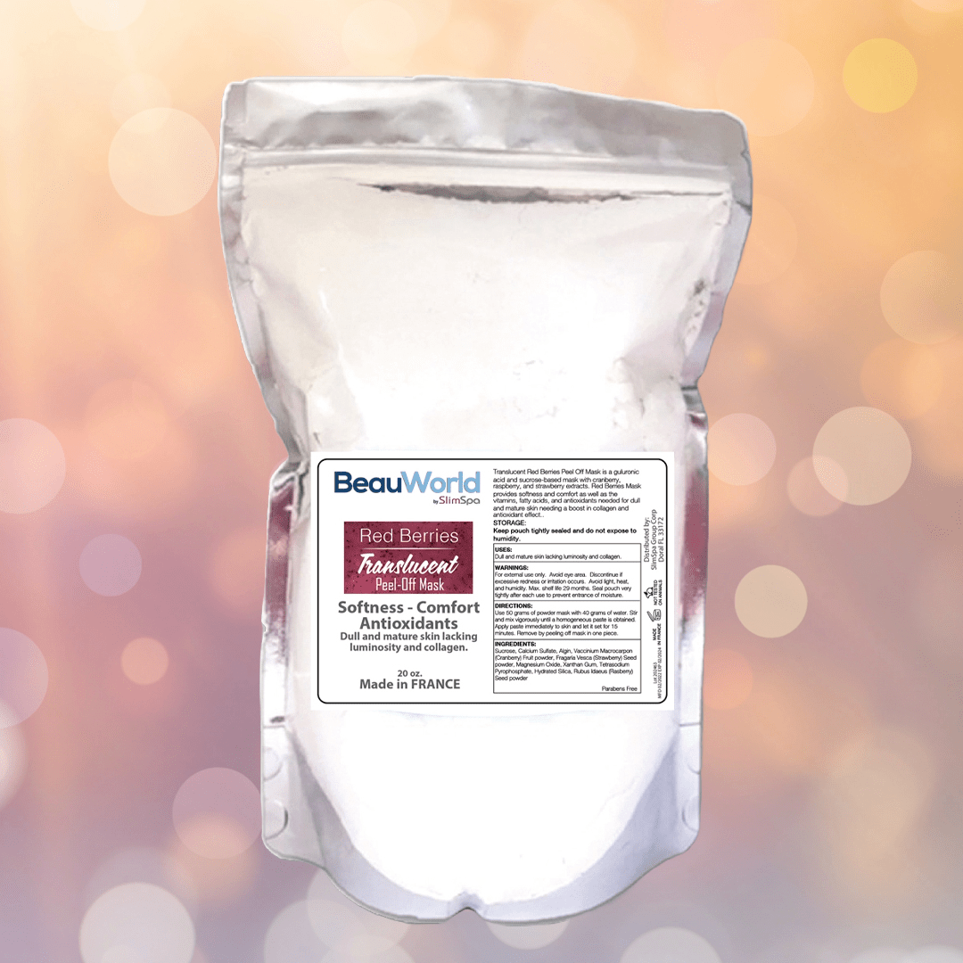 Red Berries HydroGel Peel-Off Mask 20oz bag — professional spa retail packaging | SlimSpa