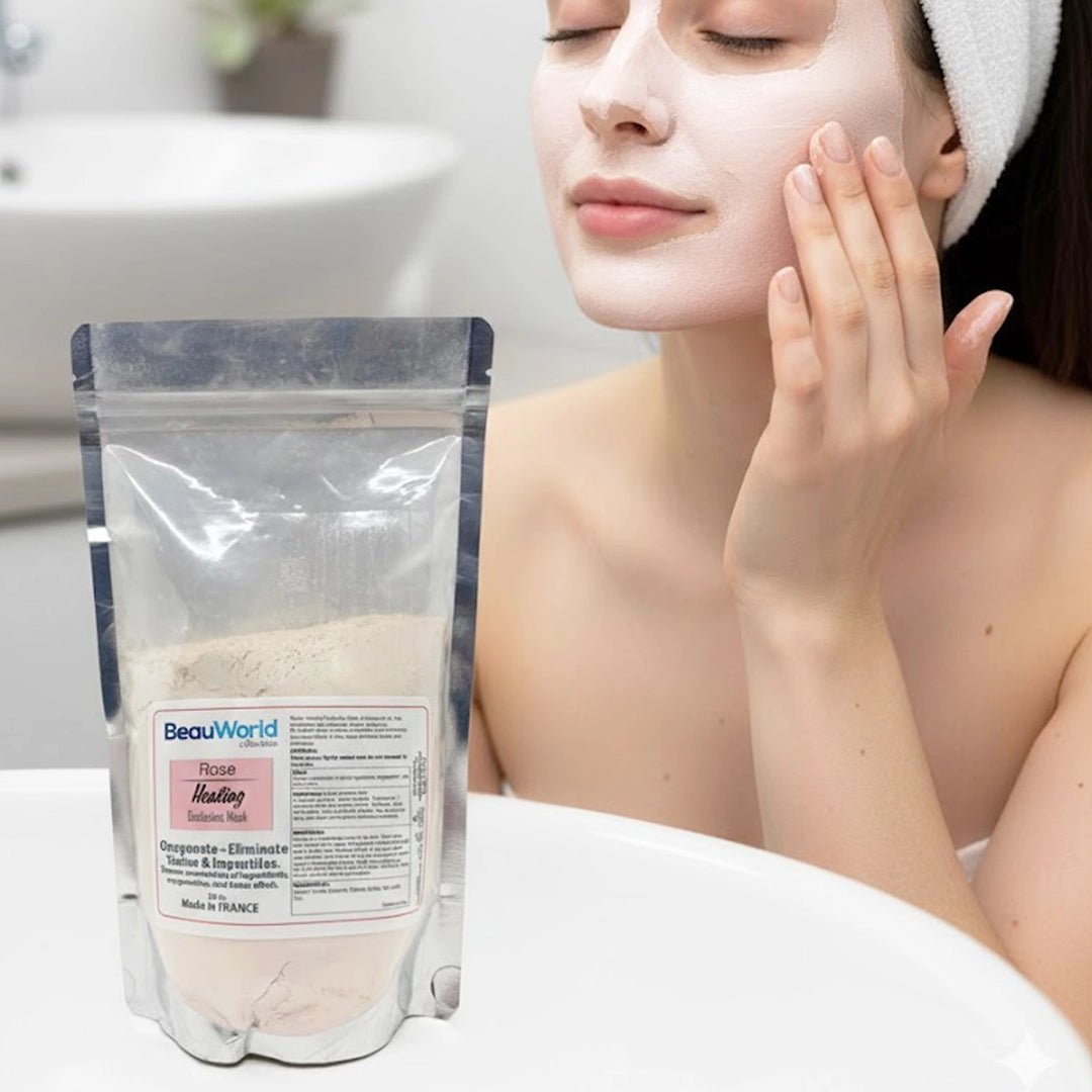 Rose Heating Occlusive Mask applied over gauze — serum penetration boosting treatment | SlimSpa