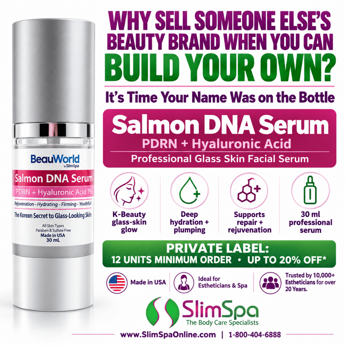 Salmon DNA Serum 30ml – Professional K-Beauty Anti-Aging & Glass Skin Facial Serum - SlimSpaOnline