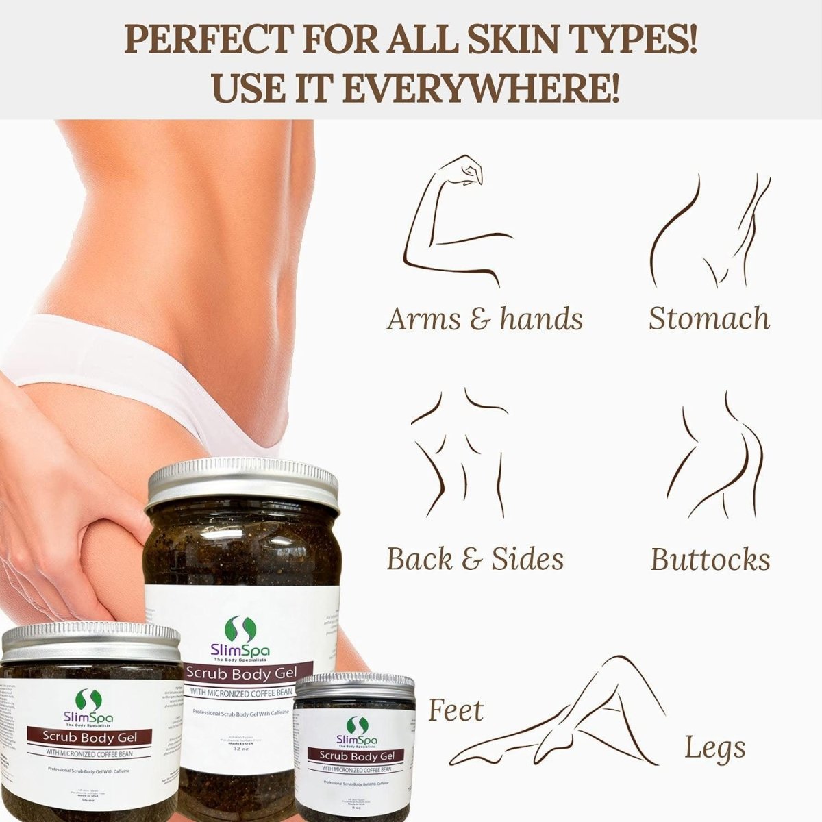 Professional Coffee Bean Scrub 8oz — retail spa exfoliant for estheticians | SlimSpa