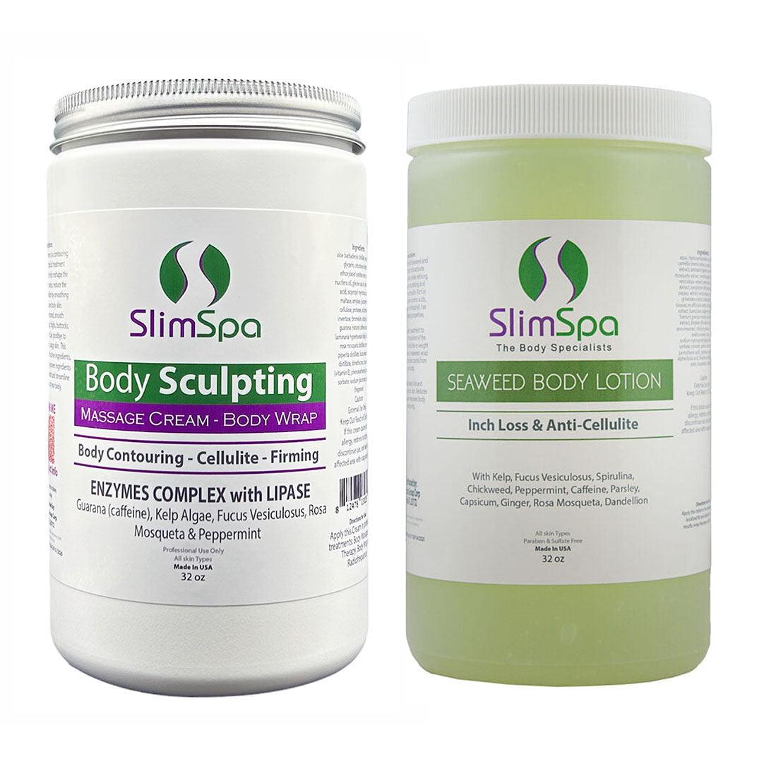 Seaweed & Sculpting Duo application — two-step professional anti-cellulite body contouring protocol