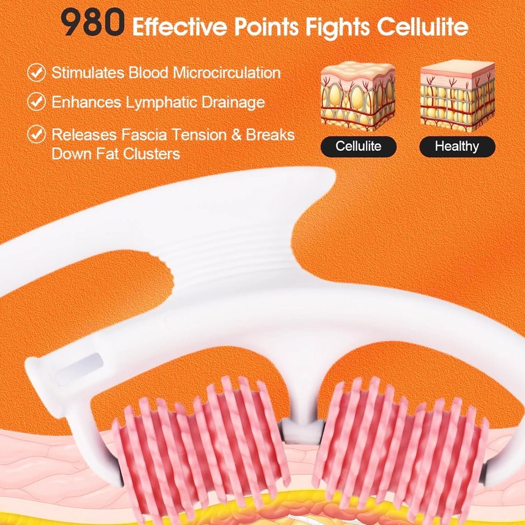 SlimSpa Lymphatic CelluSolution Massager in use — upward stroke technique for lymphatic drainage, wholesale