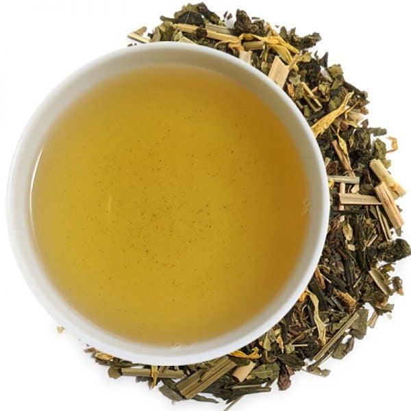 SlimTEA tea bags closeup — organic anti-cellulite botanical blend for professional spa retail wholesale