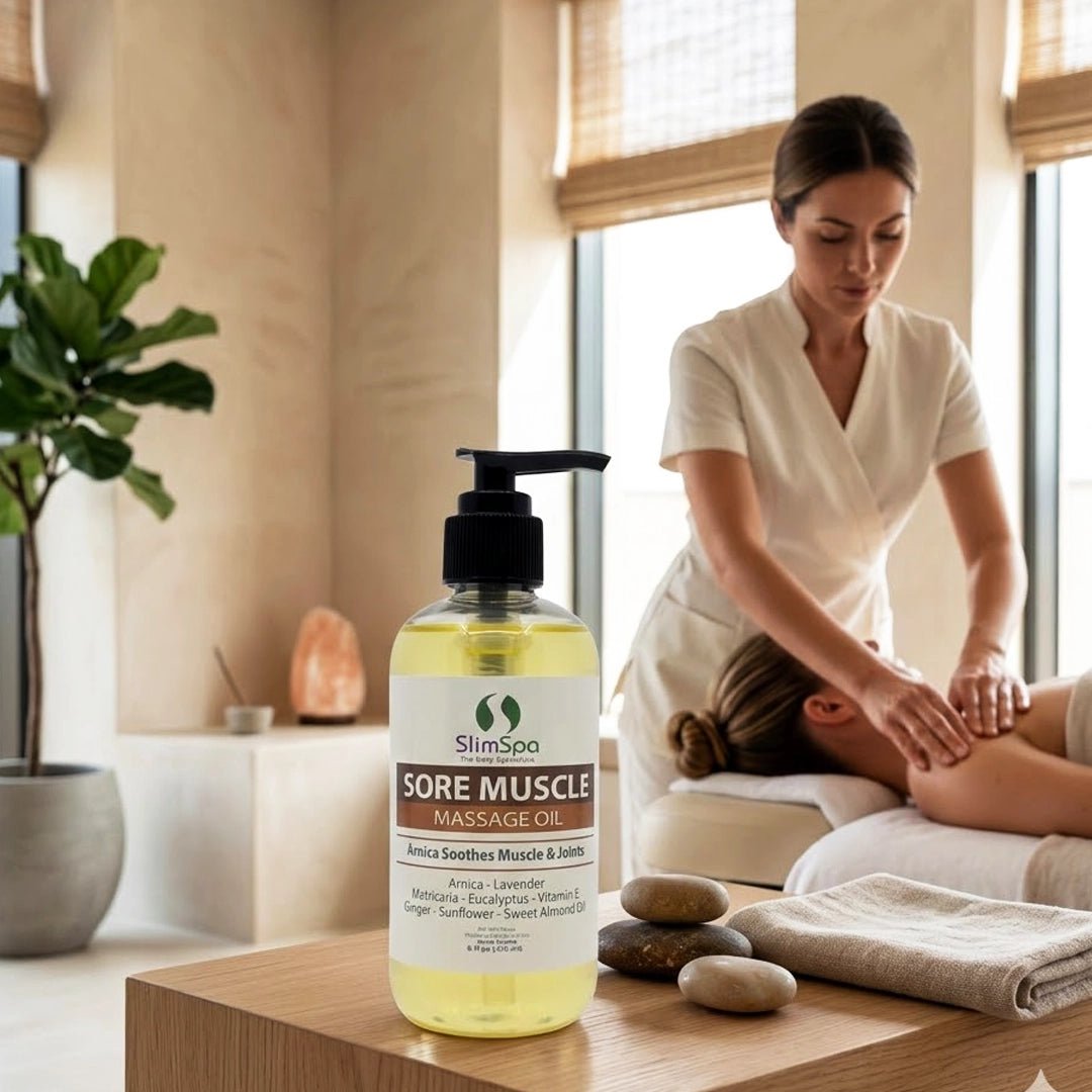 Sore Muscle Massage Oil 8oz - SlimSpaOnline